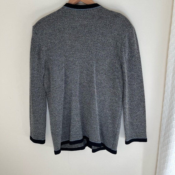 VTG Don Sayres for Wellmore Santana Knit Gray Black Blue Zip Up sweater Size 12 - Picture 3 of 15